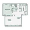 1 Bedroom, 1 Bathroom - 675 SF
